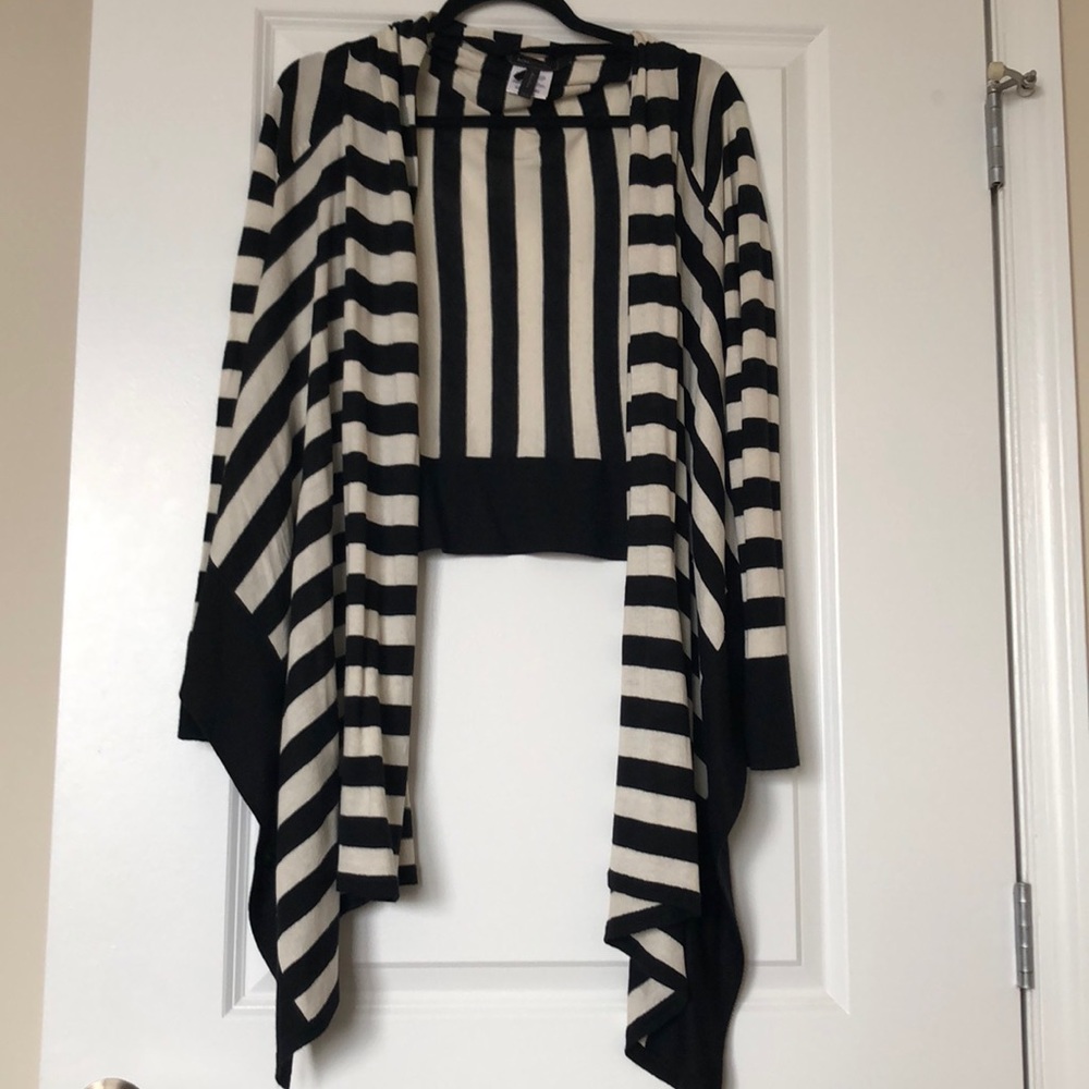 BCBG Striped Open Sweater